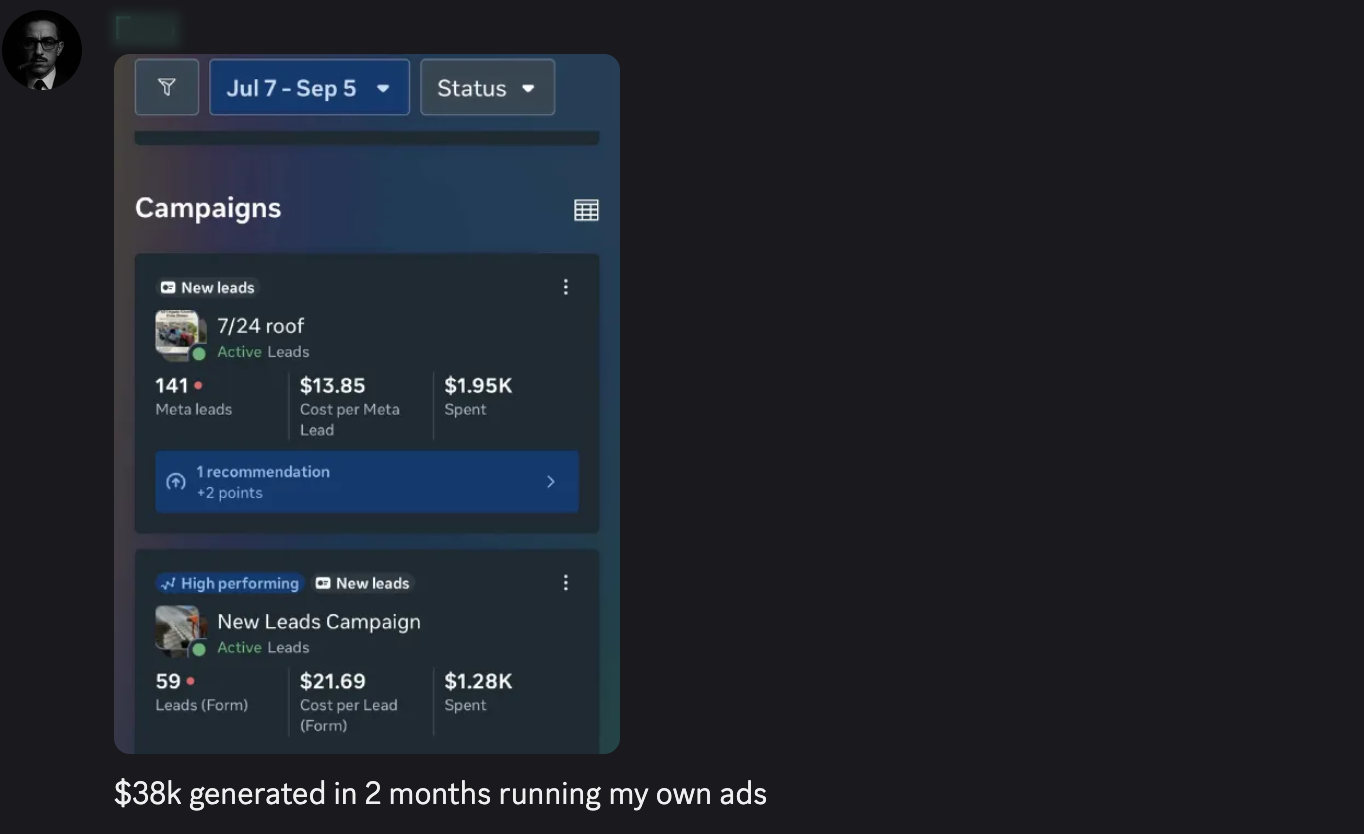 $38k generated in 2 months running my own ads