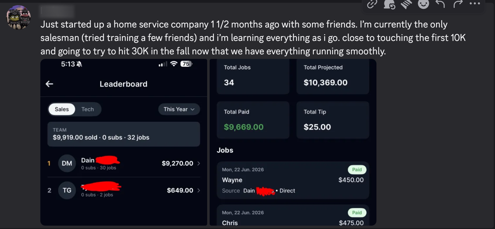Close to $10k in the first six weeks